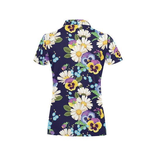 Pansy Pattern Print Design PS03 Women's Polo Shirt