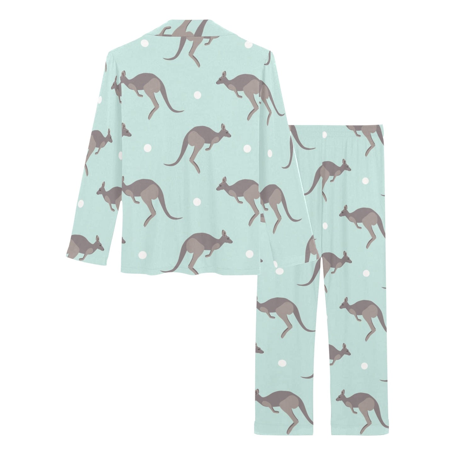 Kangaroos Pattern Print Design 04 Women's Long Pajama Set