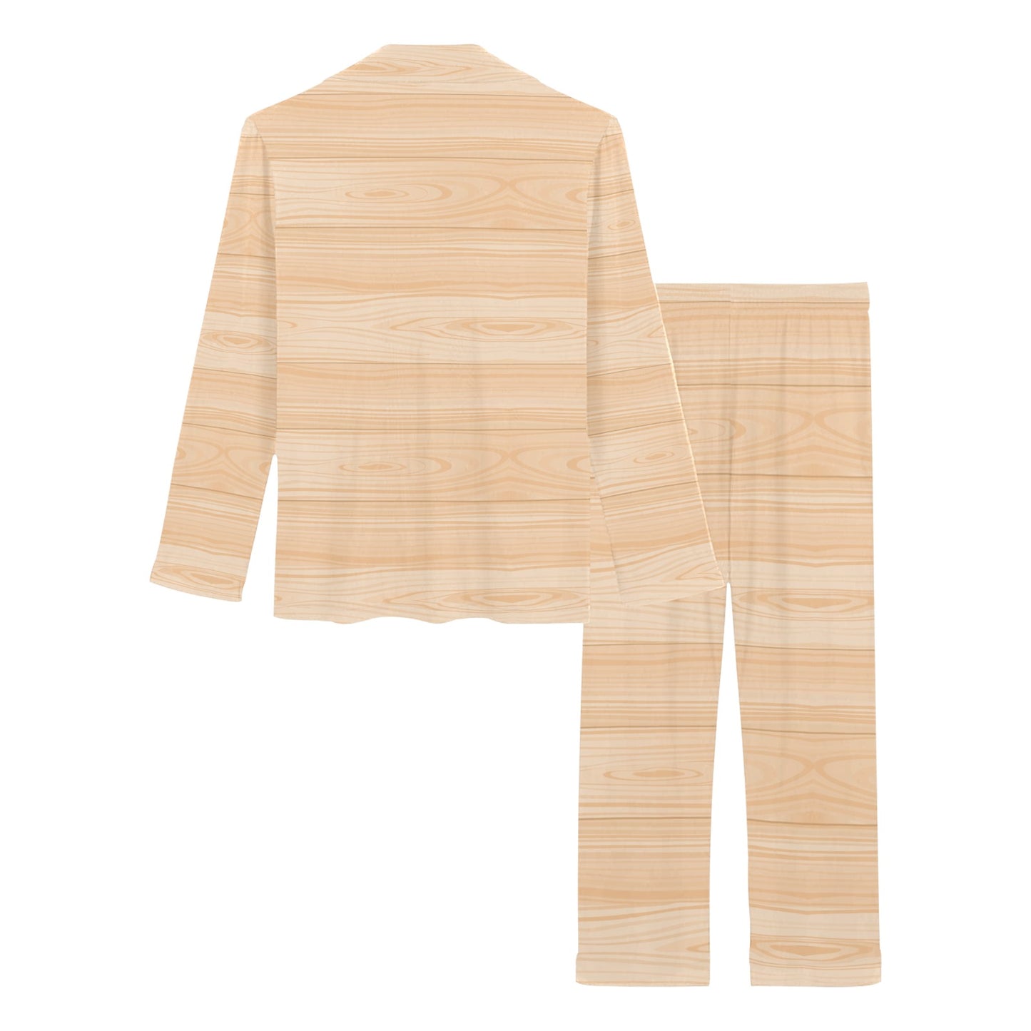 Wood Texture Print Design LKS302 Women's Long Pajama Set