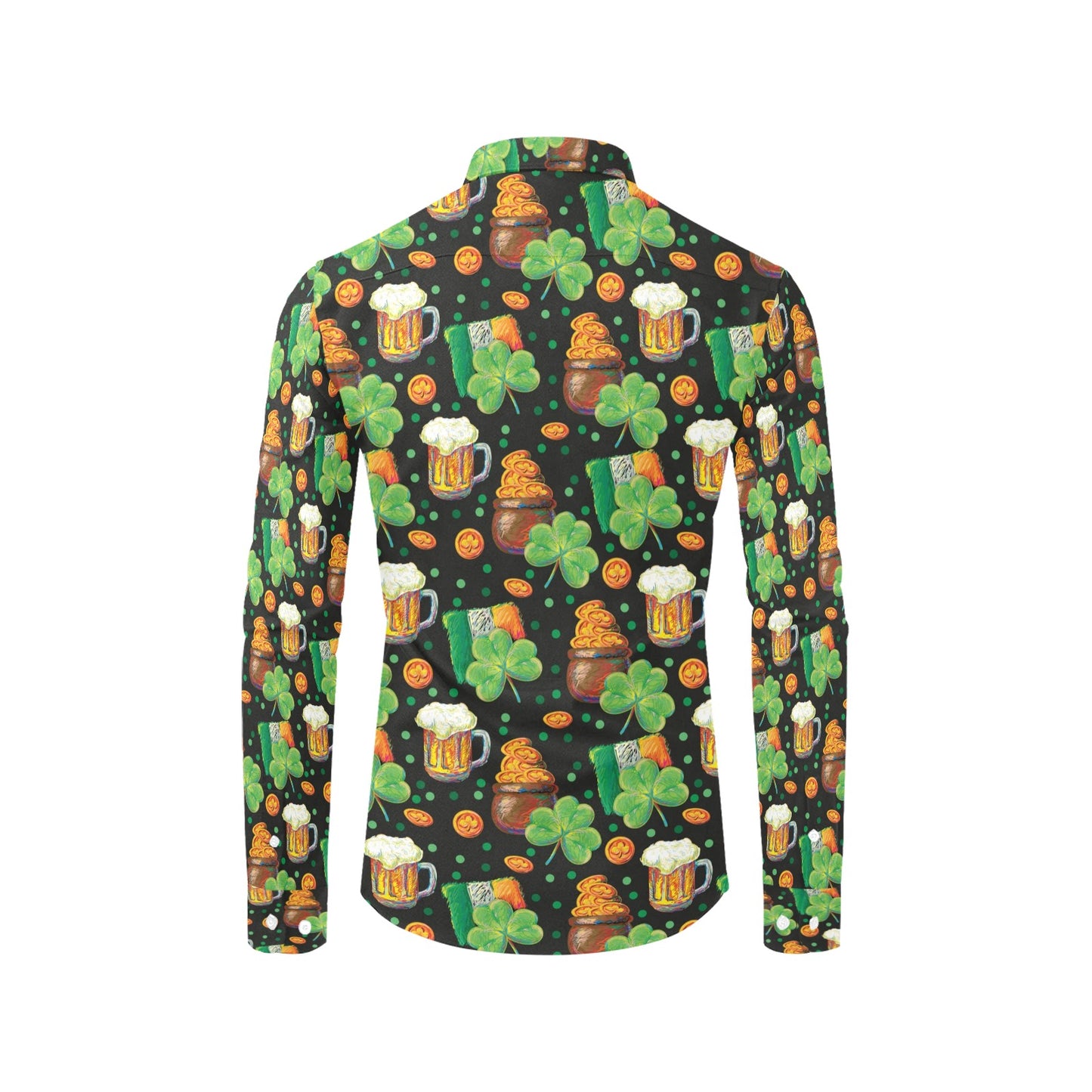 St Patricks Day Print Design LKS303 Men's Long Sleeve Dress Shirt