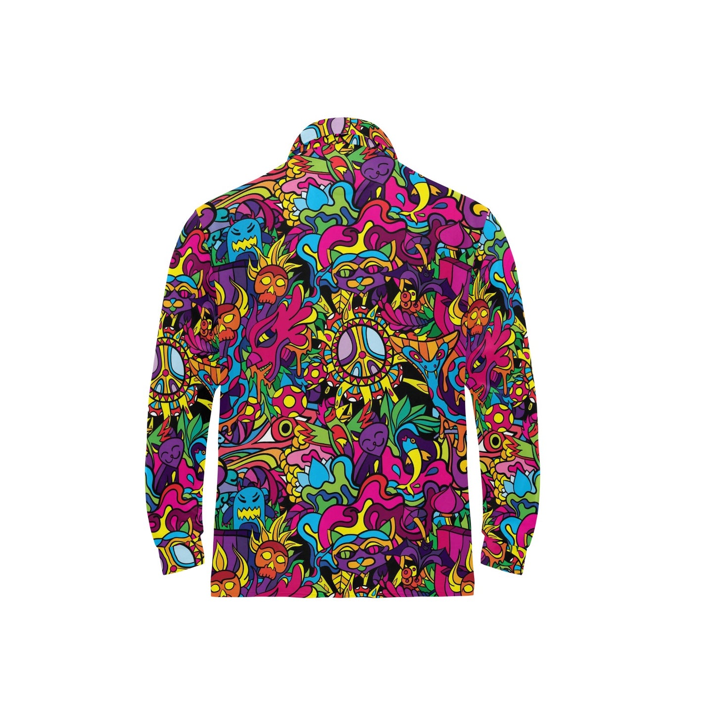 Trippy Print Design LKS304 Long Sleeve Polo Shirt For Men's