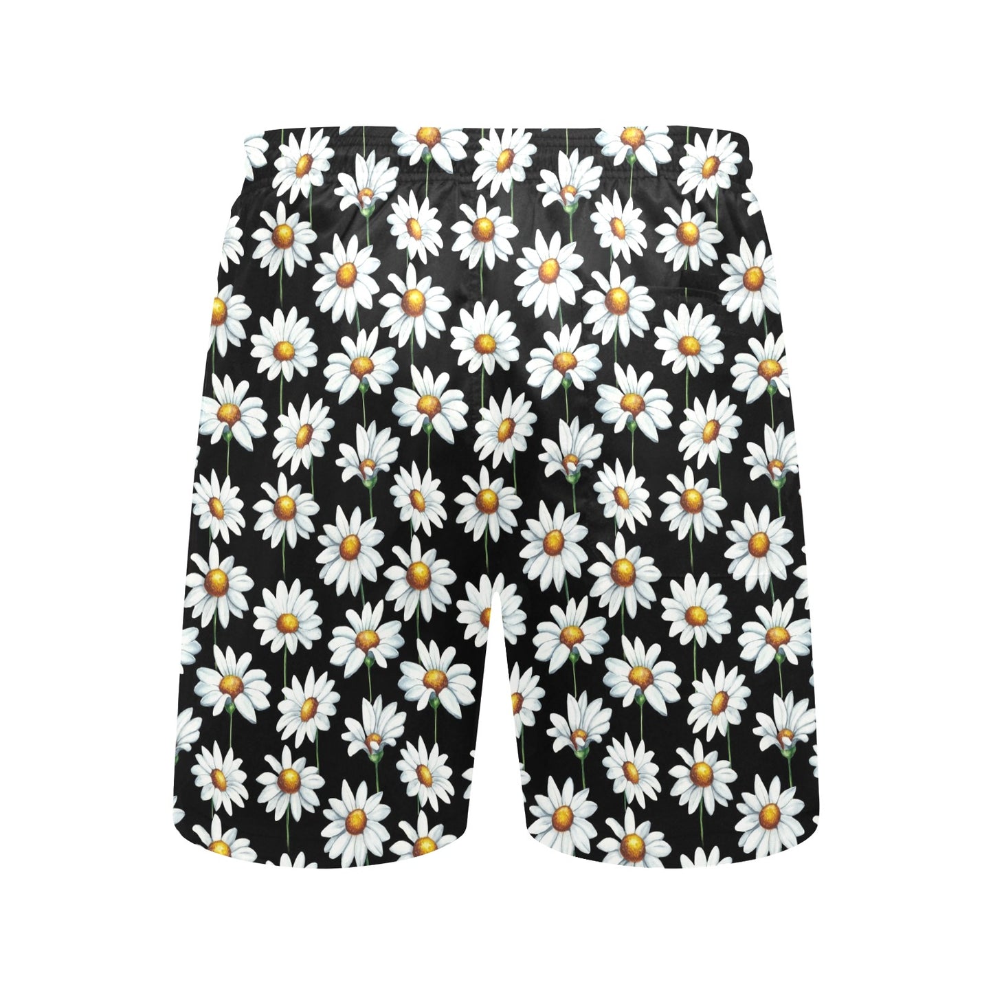 Daisy Print Pattern Men's Swim Trunks Beach Shorts
