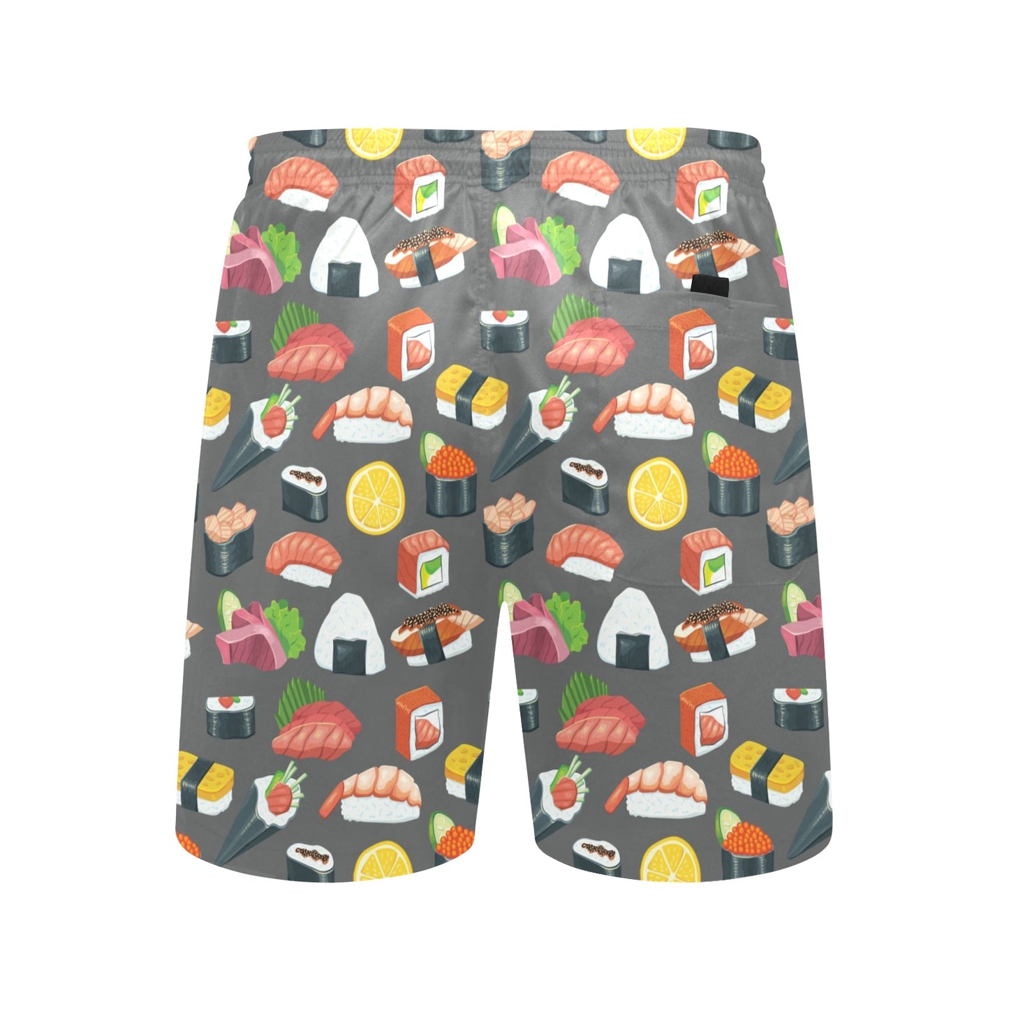 Sushi Print Design LKS302 Men's Swim Trunks Beach Shorts