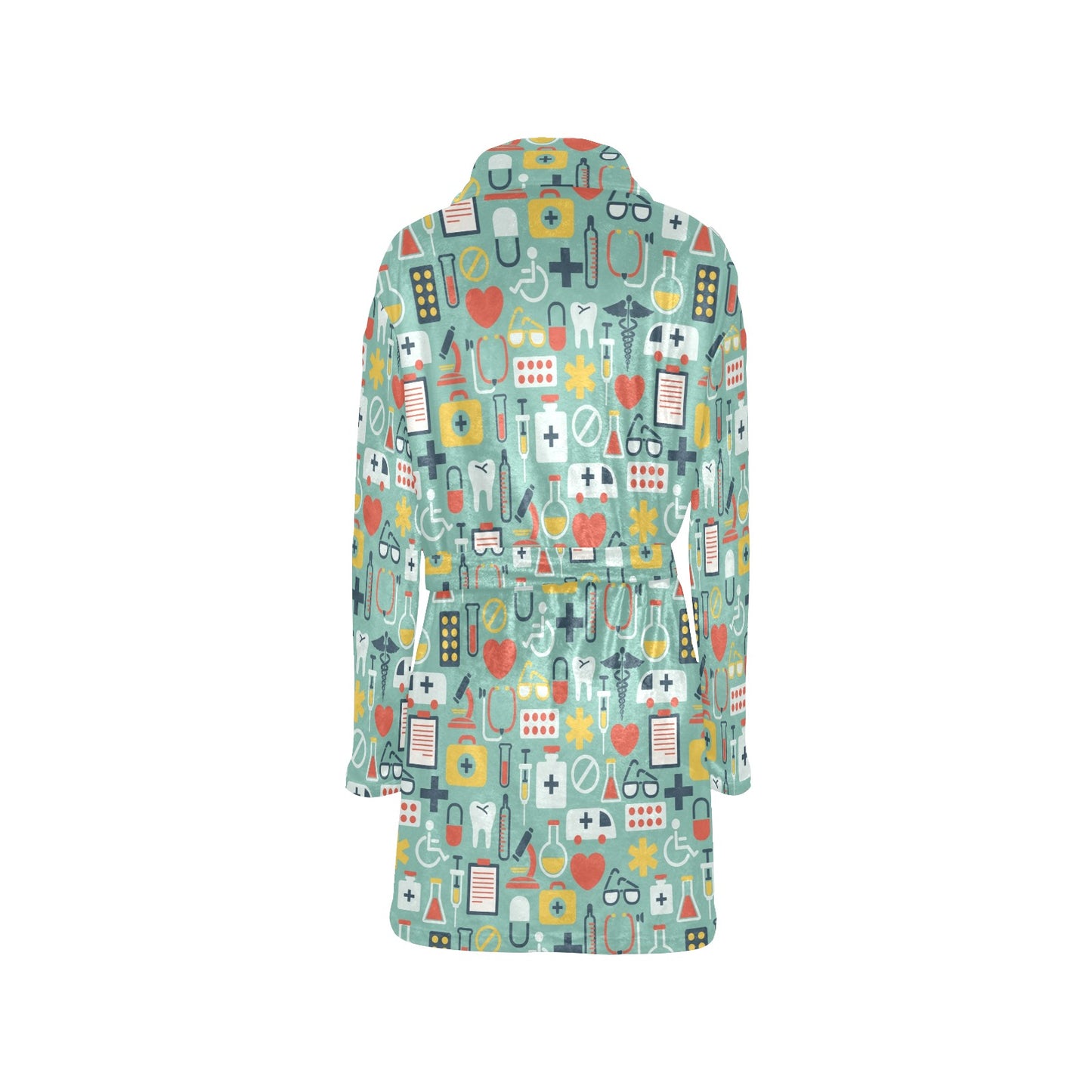 Medical Pattern Print Design 02 Women's Fleece Robe