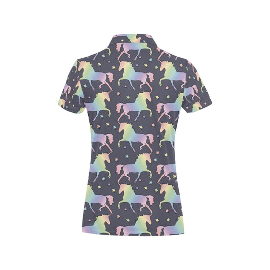 Rainbow Pattern Print Design A05 Women's Polo Shirt