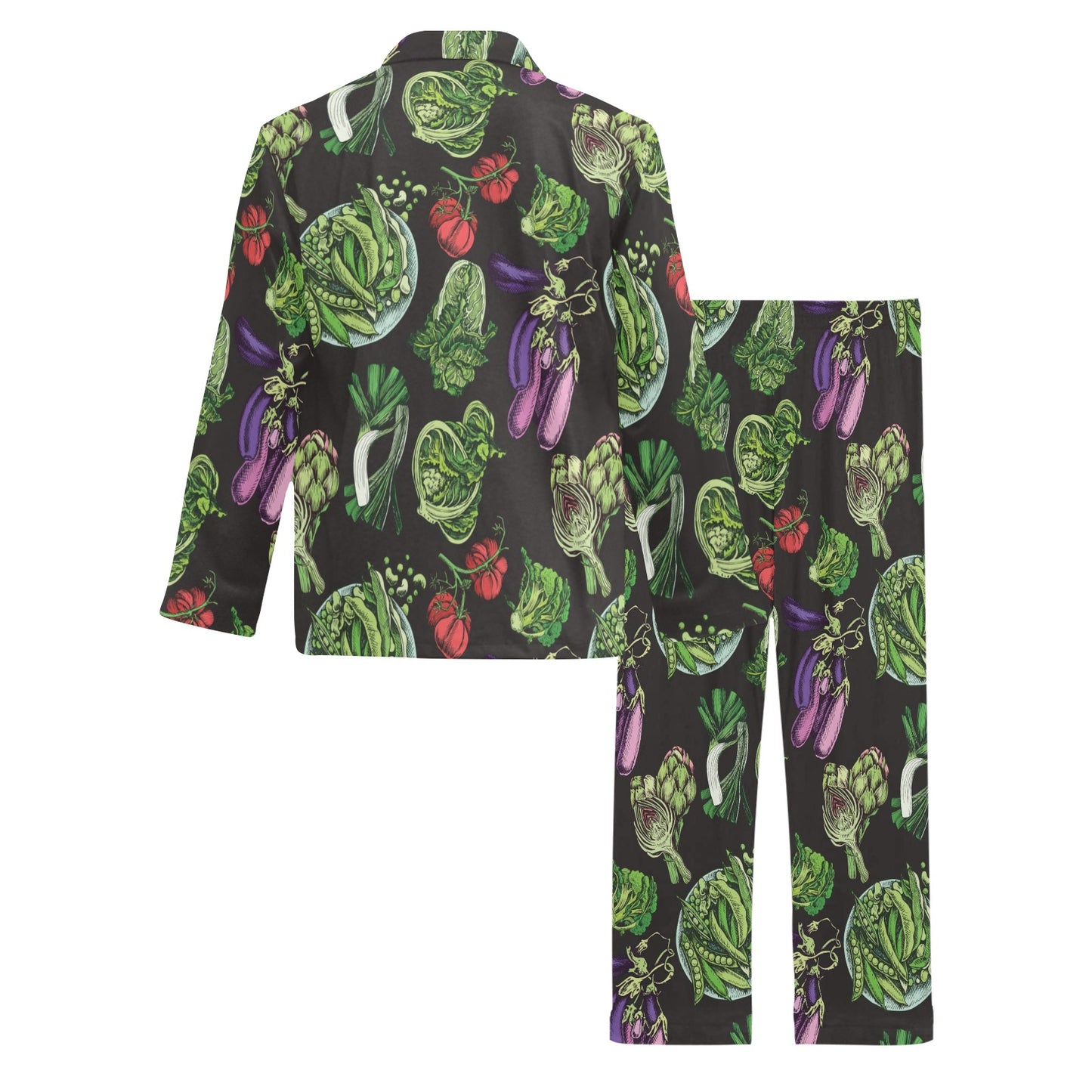 Lettuce Pattern Print Design 01 Men's Long Pajama Set
