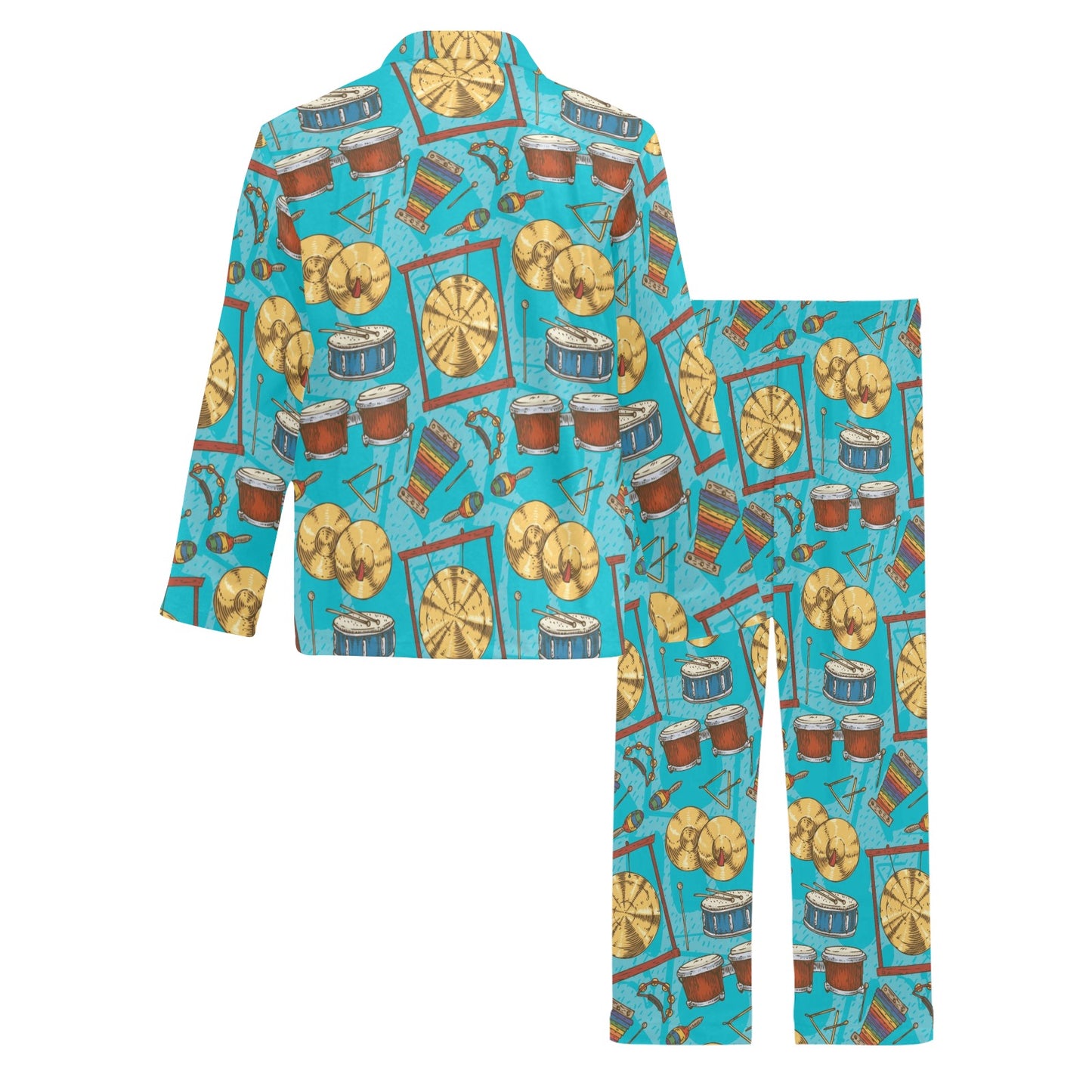 Percussion Pattern Print Design 03 Men's Long Pajama Set