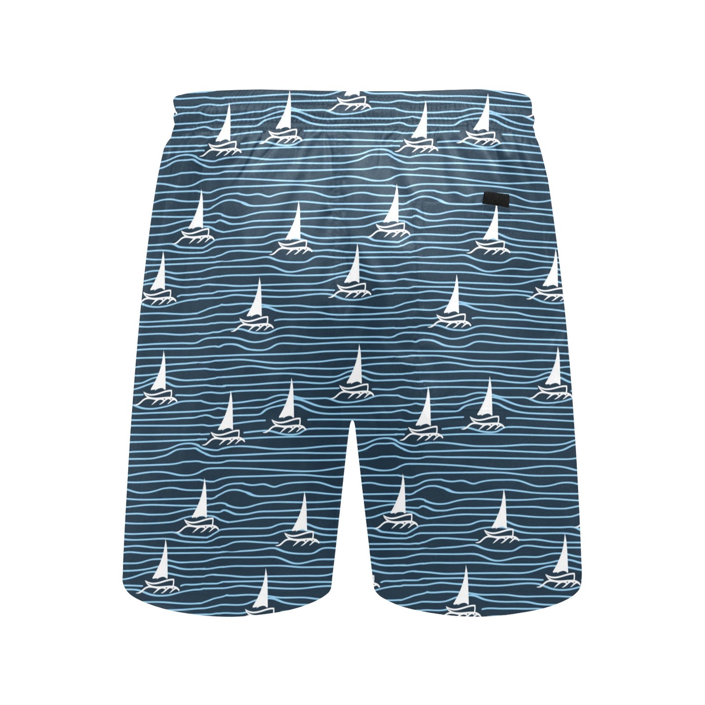 Sailboat Print Design LKS303 Men's Swim Trunks Beach Shorts