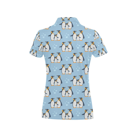 Penguin Pattern Print Design A04 Women's Polo Shirt