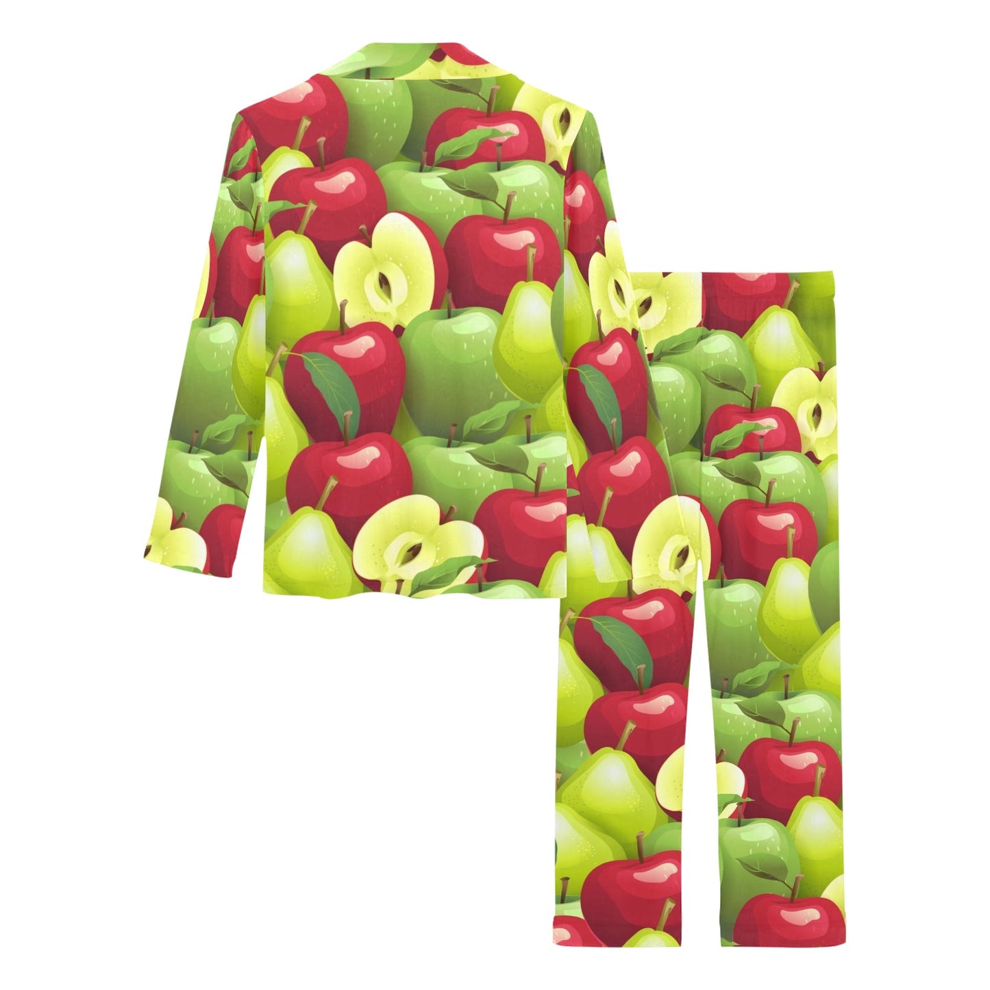 Apple Pattern Print Design AP03 Women's Long Pajama Set