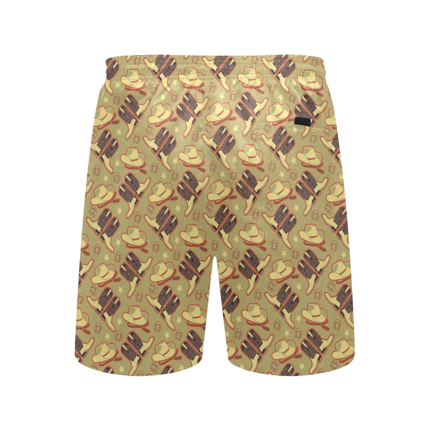Western Cowboy Themed Men's Swim Trunks Beach Shorts
