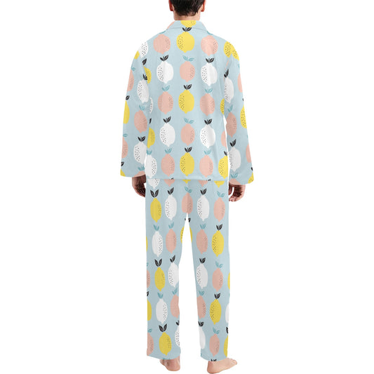 Citrus Pattern Print Design 03 Men's Long Pajama Set