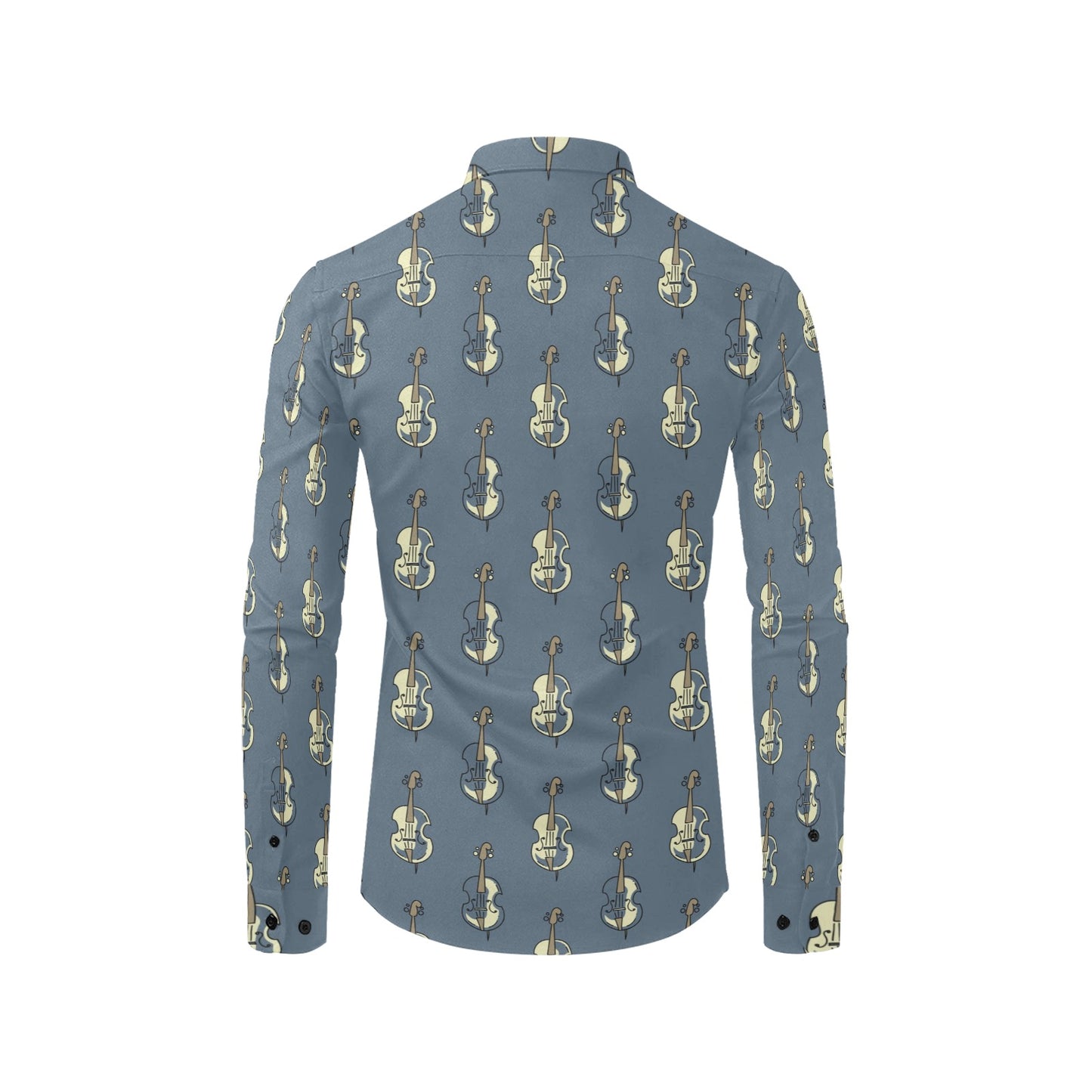Violin Print Design LKS403 Men's Long Sleeve Dress Shirt
