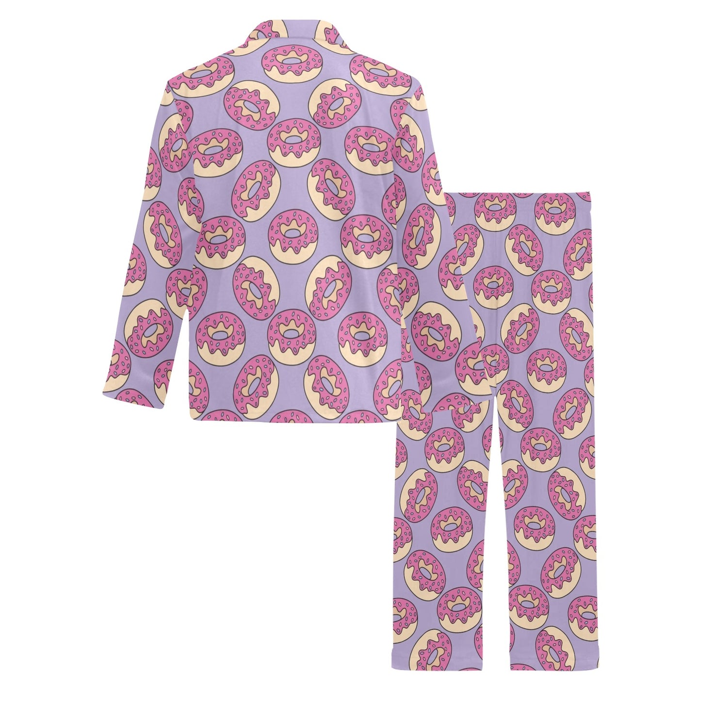 Donut Pattern Print Design DN015 Men's Long Pajama Set