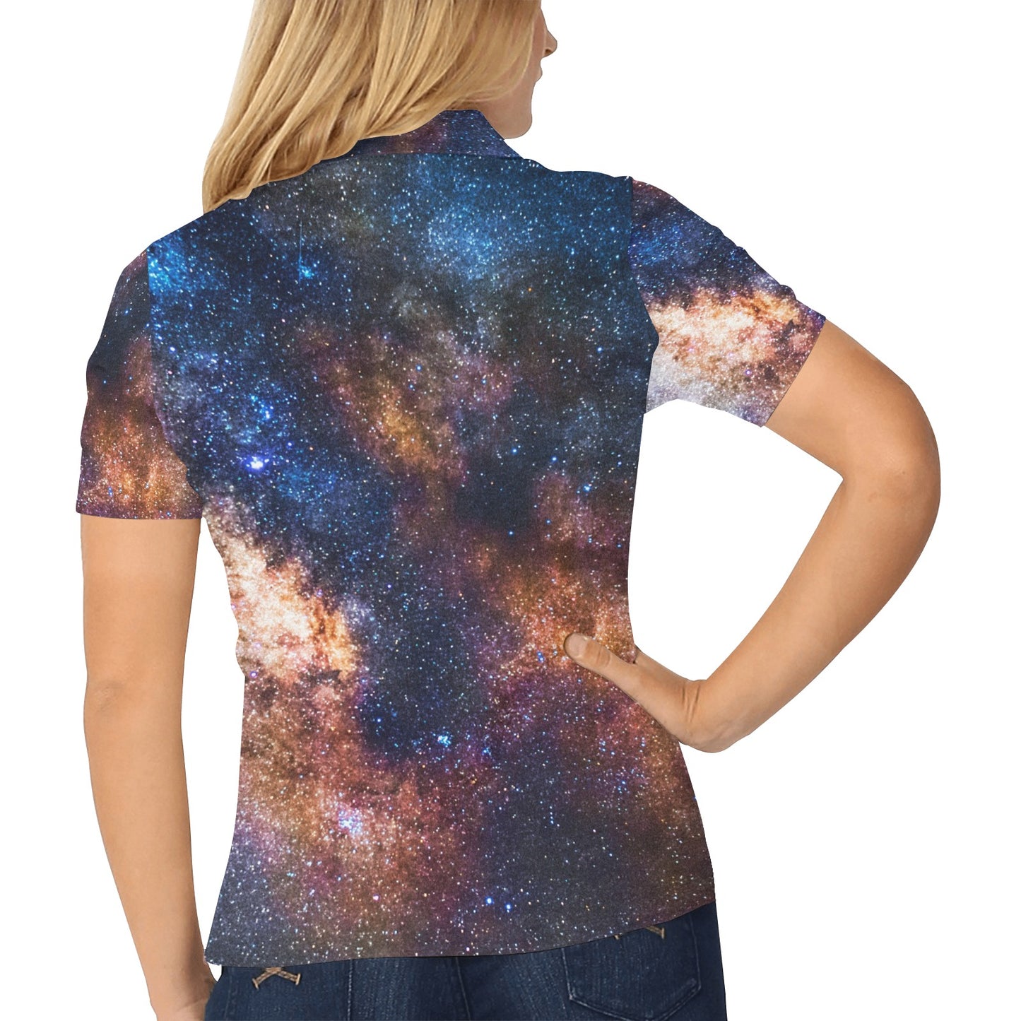Celestial Milky way Galaxy Women's Polo Shirt