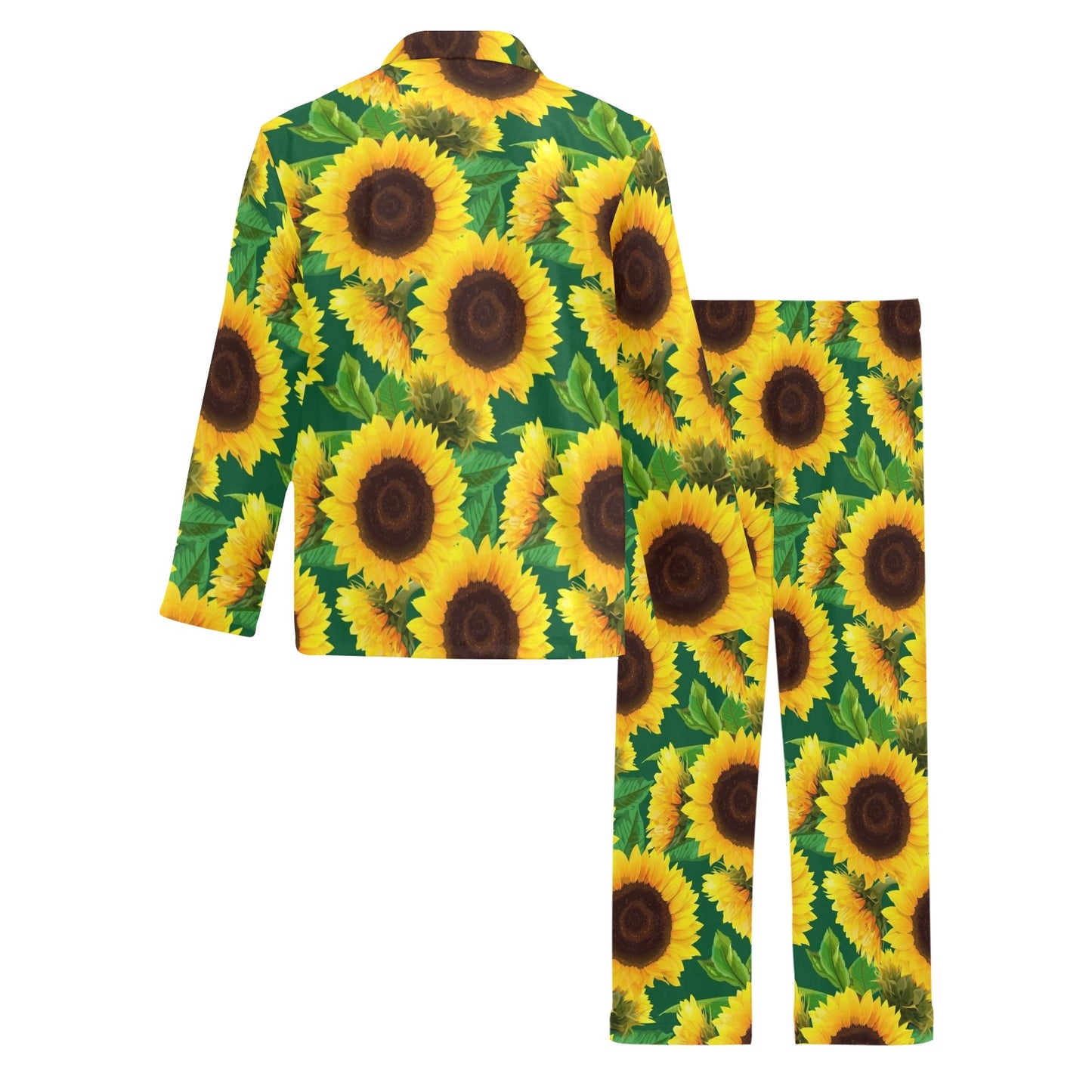 Sunflower Pattern Print Design SF02 Men's Long Pajama Set