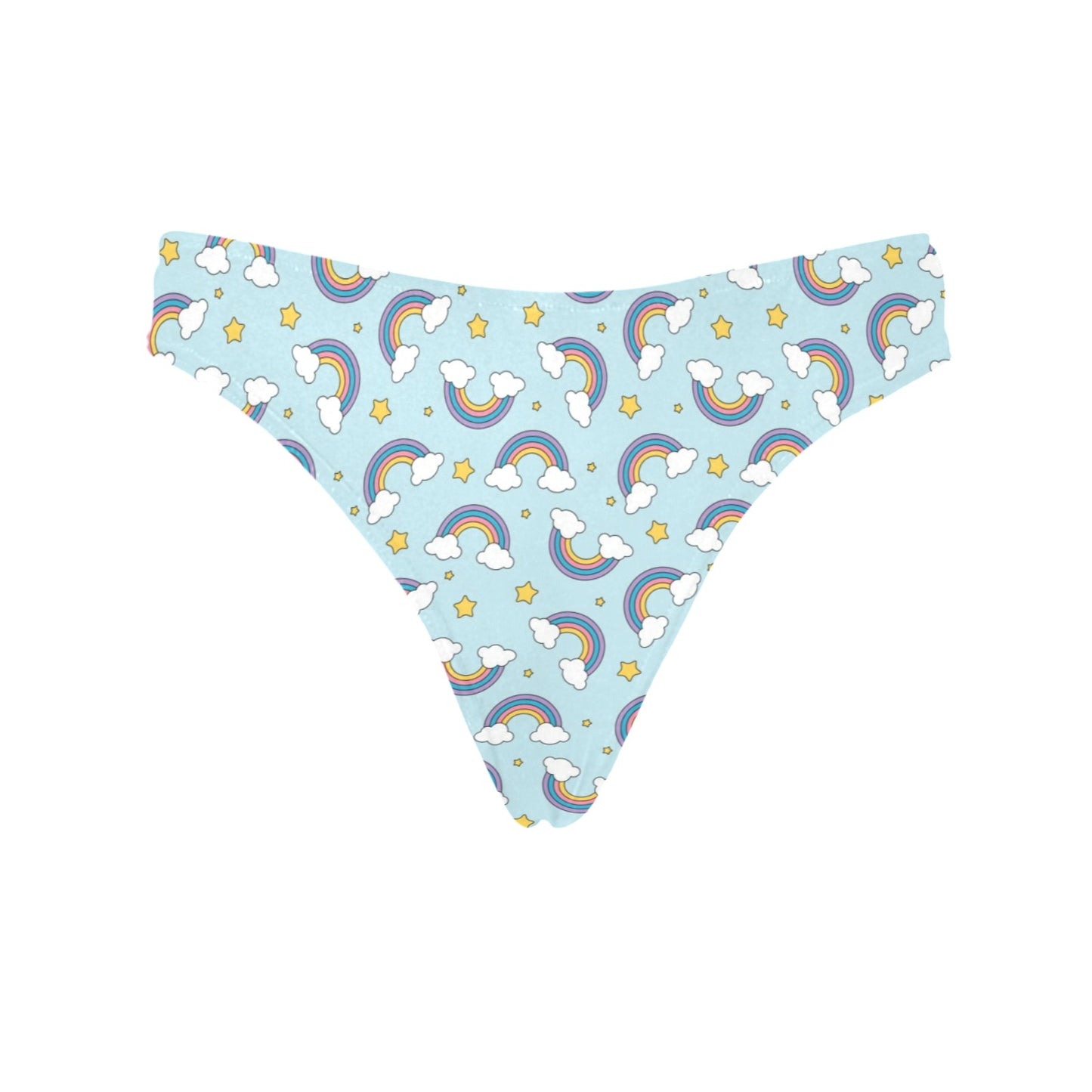 Rainbow Cloud Print Pattern Women's Thongs
