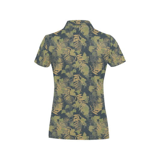 Camouflage Tropical Pattern Print Design 04 Women's Polo Shirt