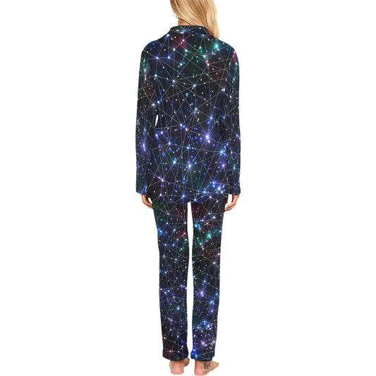 Cosmic Pattern Print Design 01 Women's Long Pajama Set