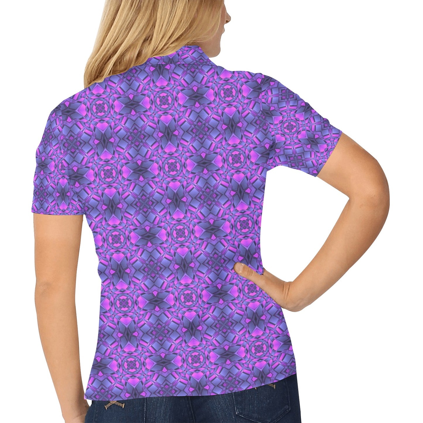 kaleidoscope Pattern Print Design Women's Polo Shirt