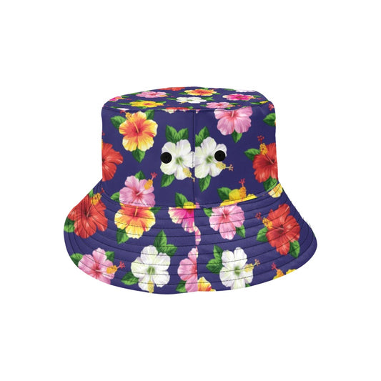 Hibiscus Colorful Print Design LKS301 Unisex Bucket Hat