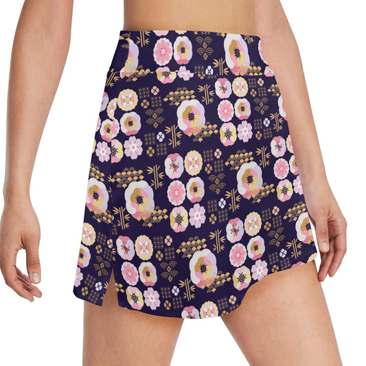 Sakura Japan Style Print Design LKS302 17" Golf & Pickleball Skort with Pockets