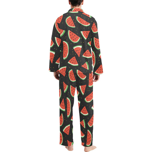 Watermelon Pattern Print Design WM09 Men's Long Pajama Set