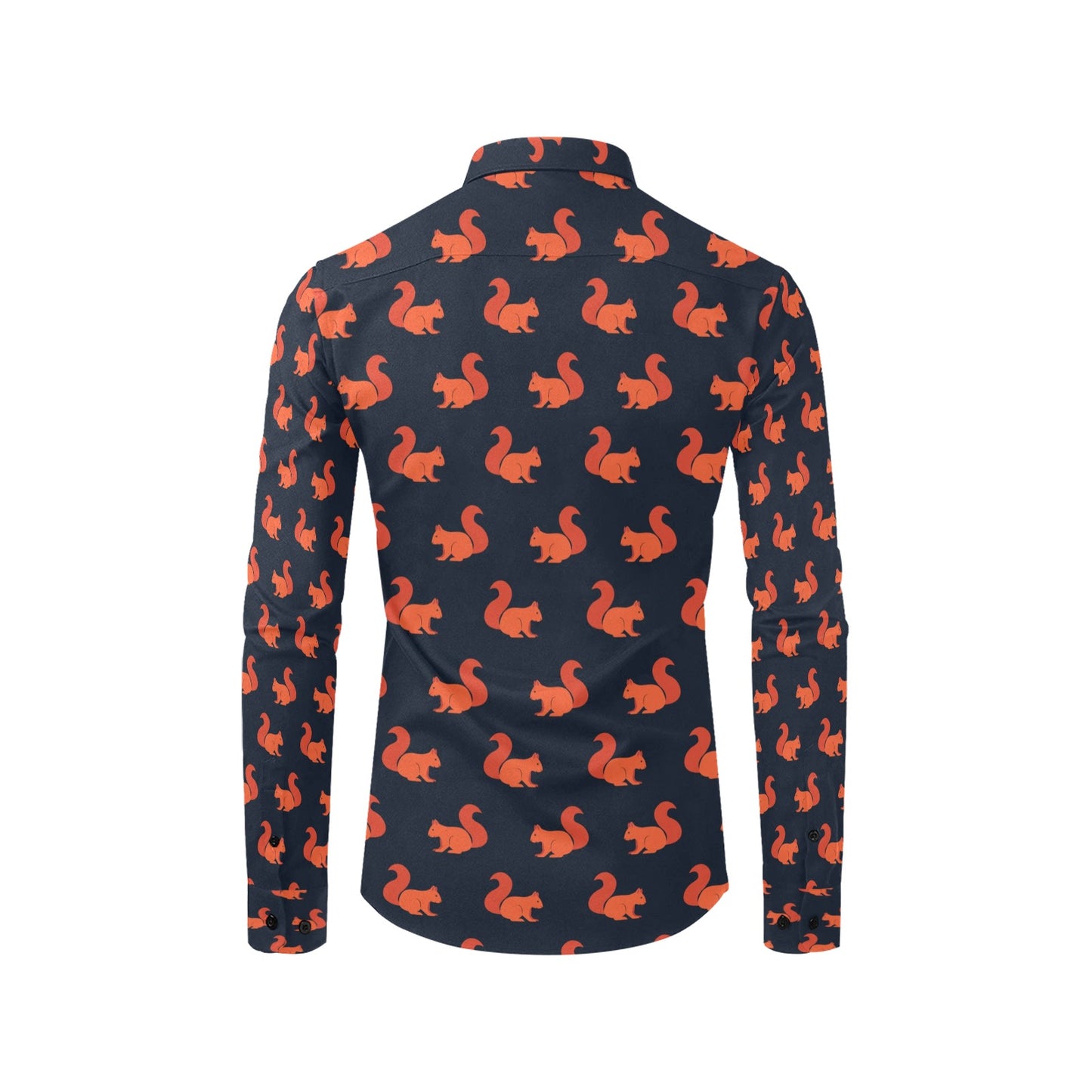 Squirrel Print Design LKS306 Men's Long Sleeve Dress Shirt