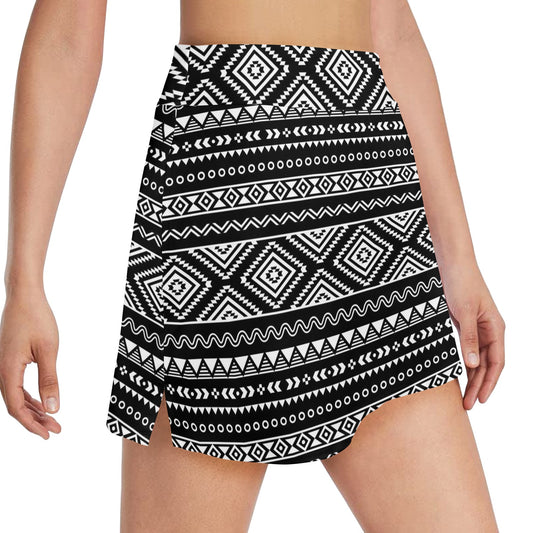 Tribal Pattern Print Design LKS301 17" Golf & Pickleball Skort with Pockets