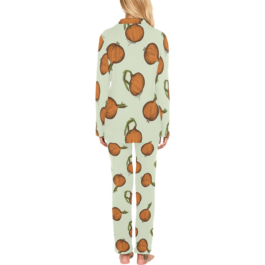 Onion Pattern Print Design A05 Women's Long Pajama Set