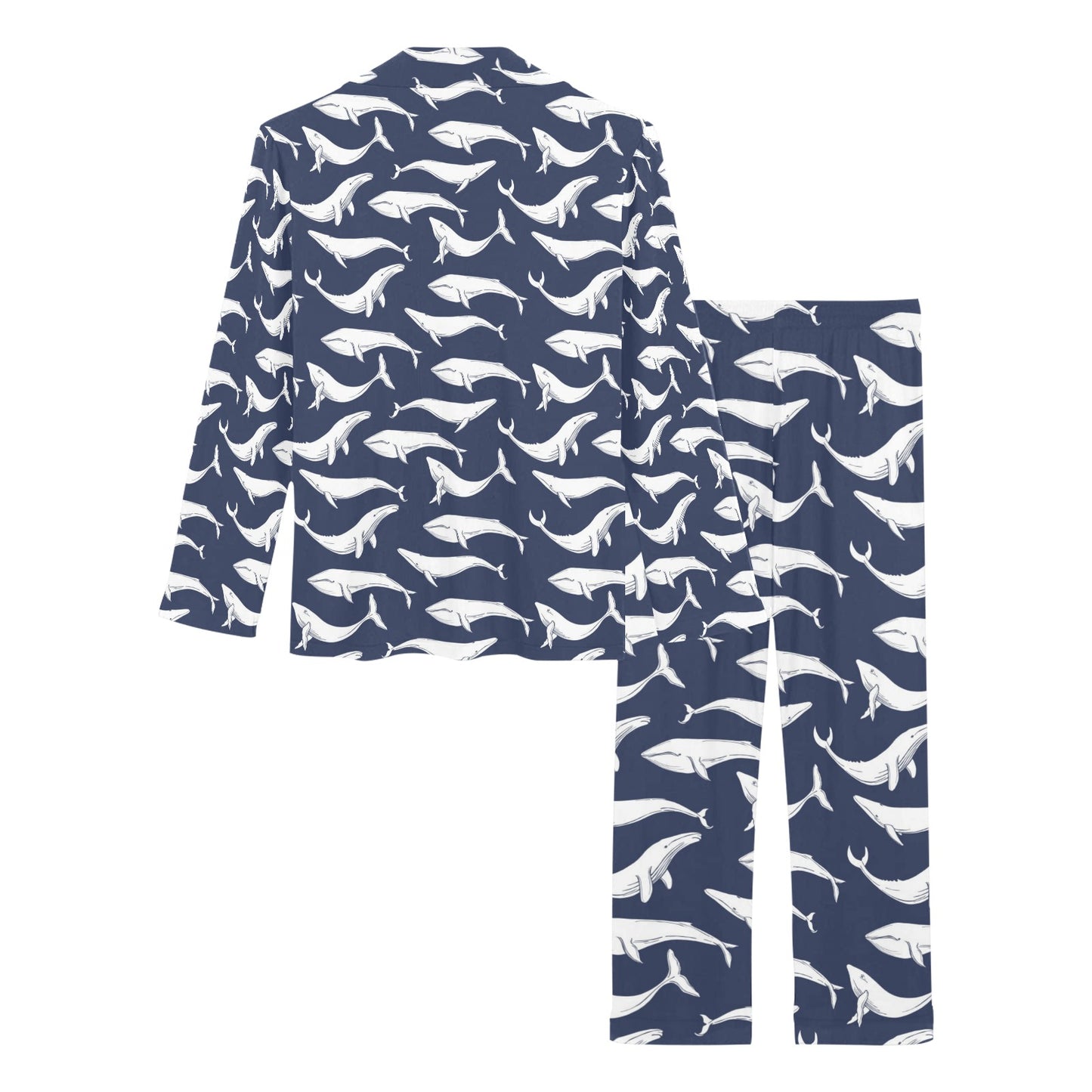 Whale Print Design LKS308 Women's Long Pajama Set
