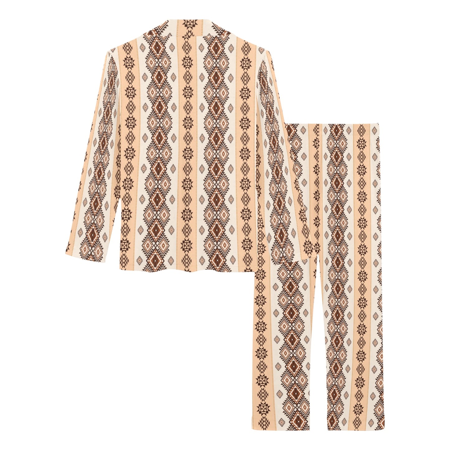 Native Classic Pattern Print Women's Long Pajama Set