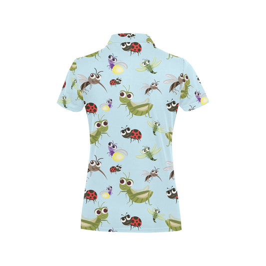 Ladybug Pattern Print Design 01 Women's Polo Shirt