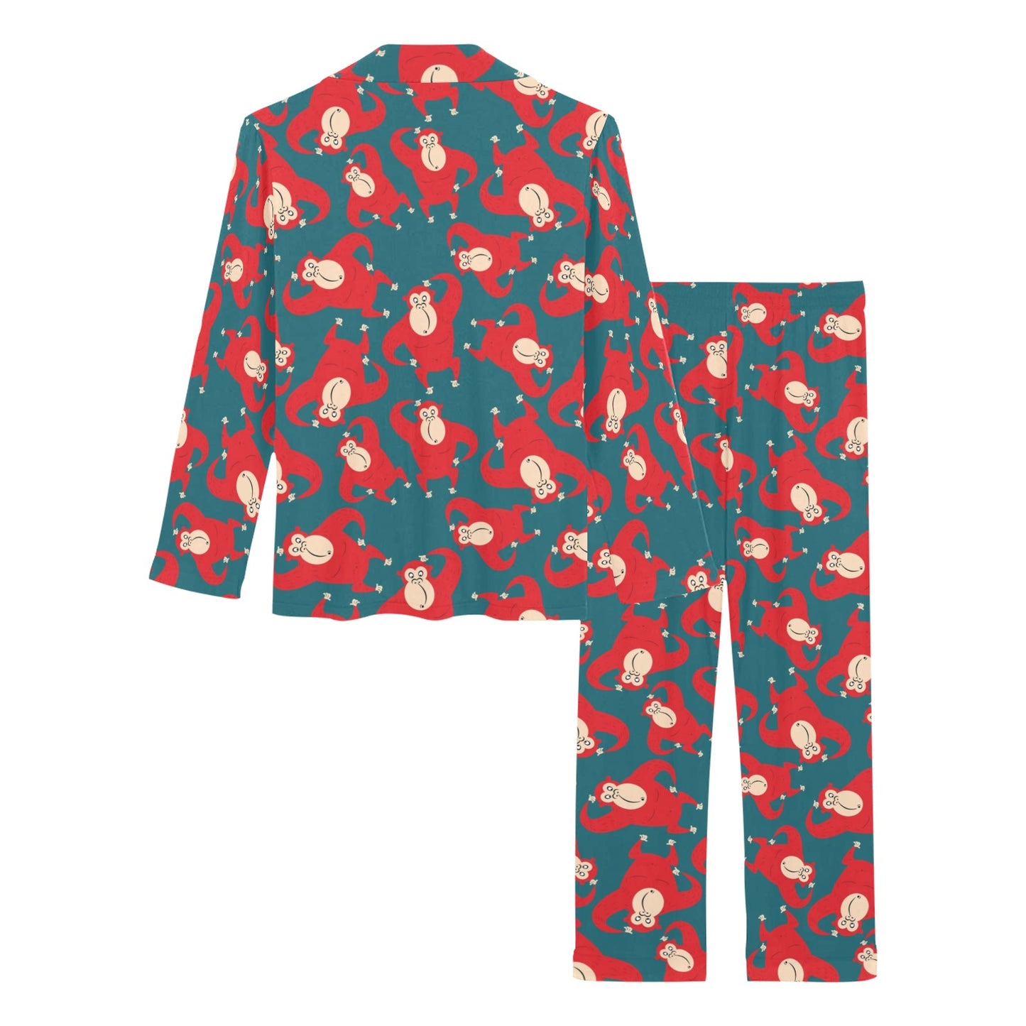 Chimpanzee Pattern Print Design 04 Women's Long Pajama Set