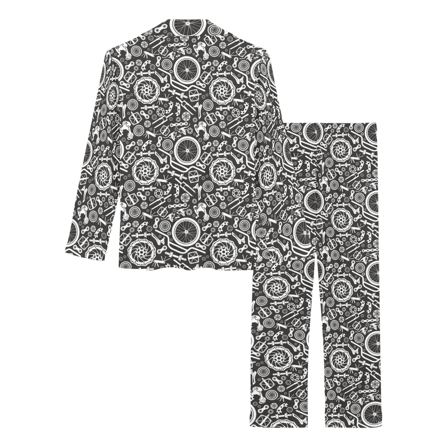 Bicycle Tools Pattern Print Design 02 Women's Long Pajama Set