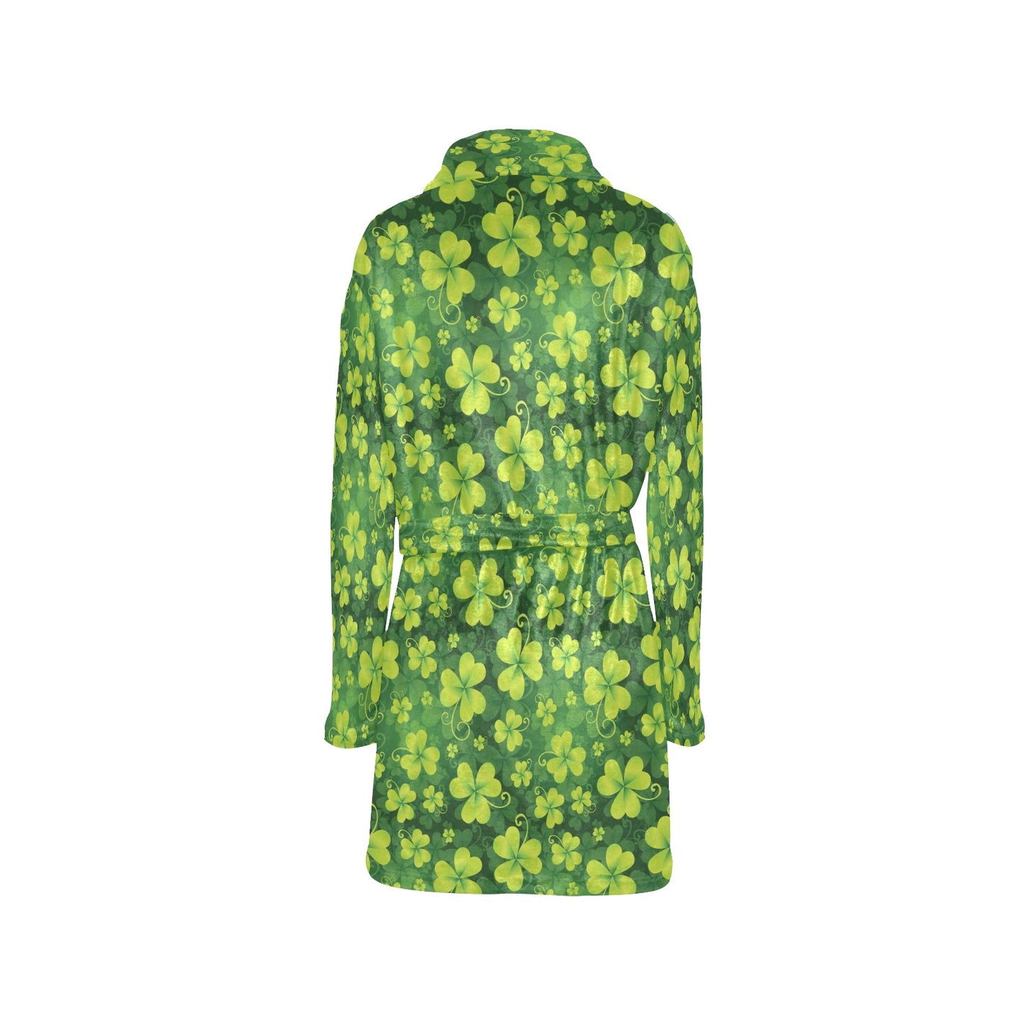 Shamrock Clover Print Women's Fleece Robe