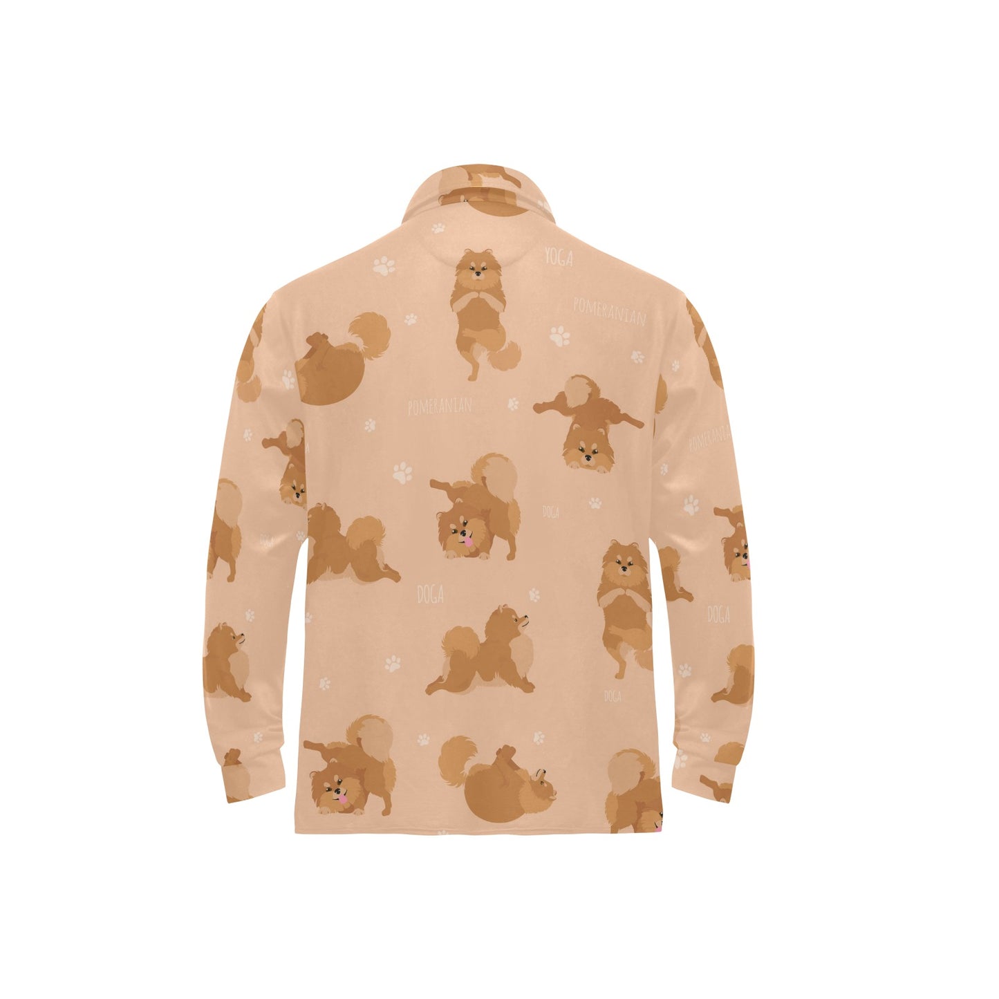 Pomeranians Pattern Print Design A06 Long Sleeve Polo Shirt For Men's