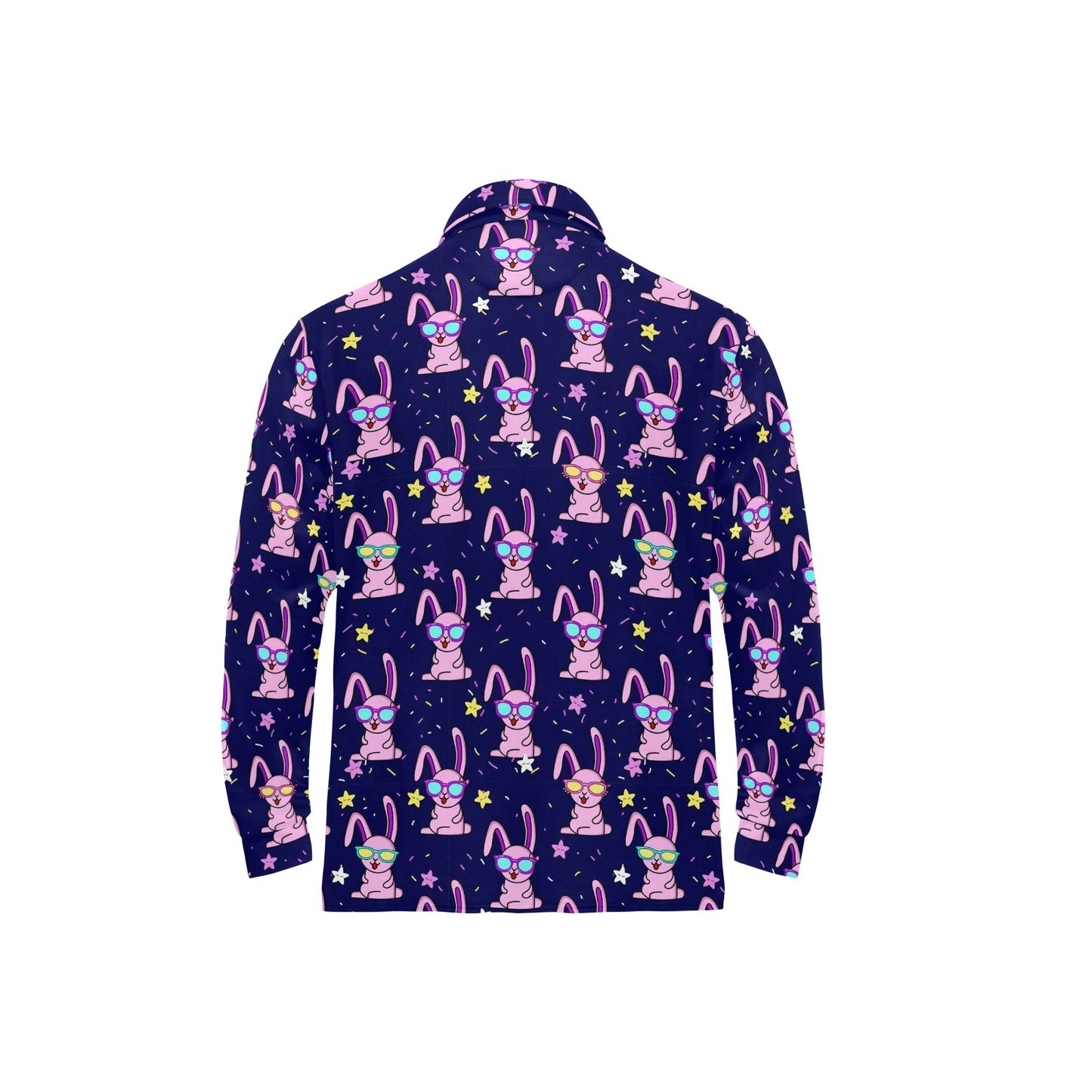 Rabbit Baby Pattern Print Design RB015 Long Sleeve Polo Shirt For Men's