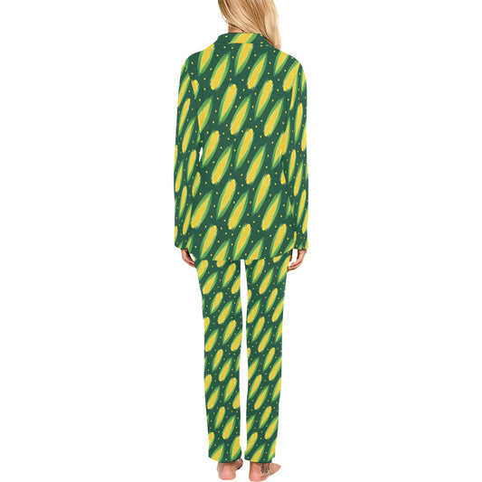 Corn Pattern Print Design 03 Women's Long Pajama Set