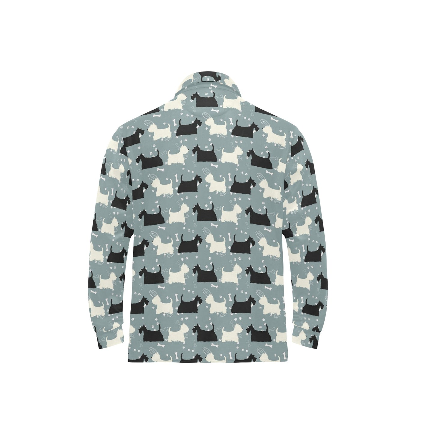 Scottish Terriers Print Design LKS301 Long Sleeve Polo Shirt For Men's