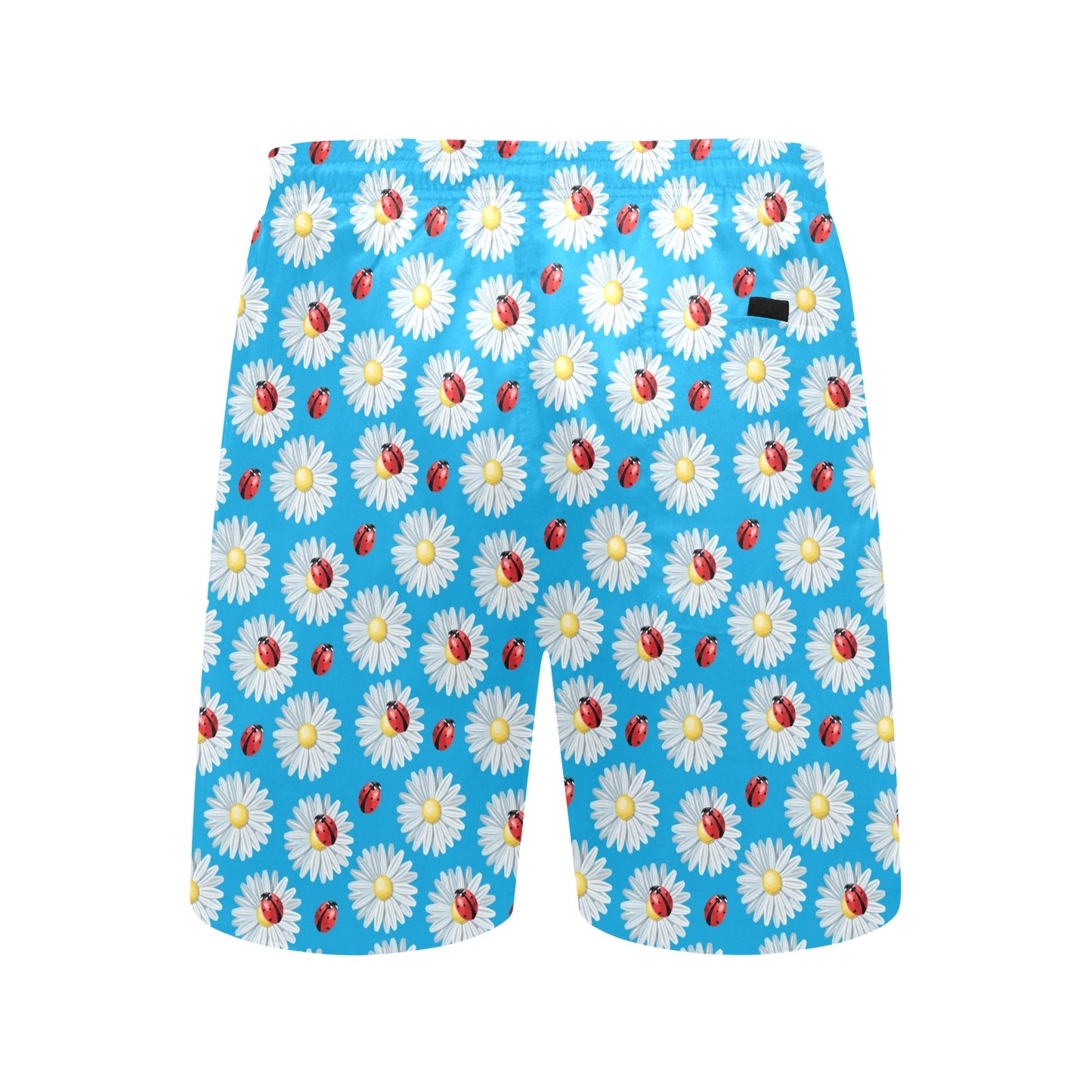 Ladybug with Daisy Themed Print Pattern Men's Swim Trunks Beach Shorts