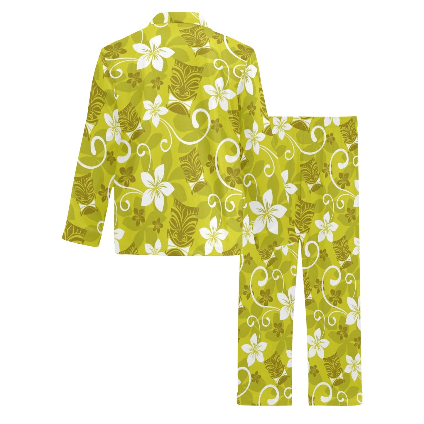 Hawaiian Themed Pattern Print Design H019 Men's Long Pajama Set