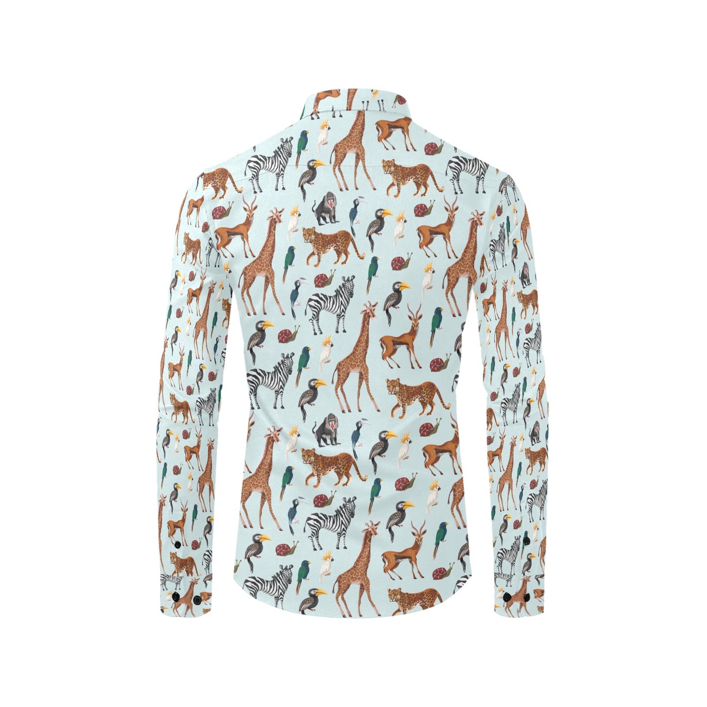 Safari Animal Print Design LKS306 Men's Long Sleeve Dress Shirt