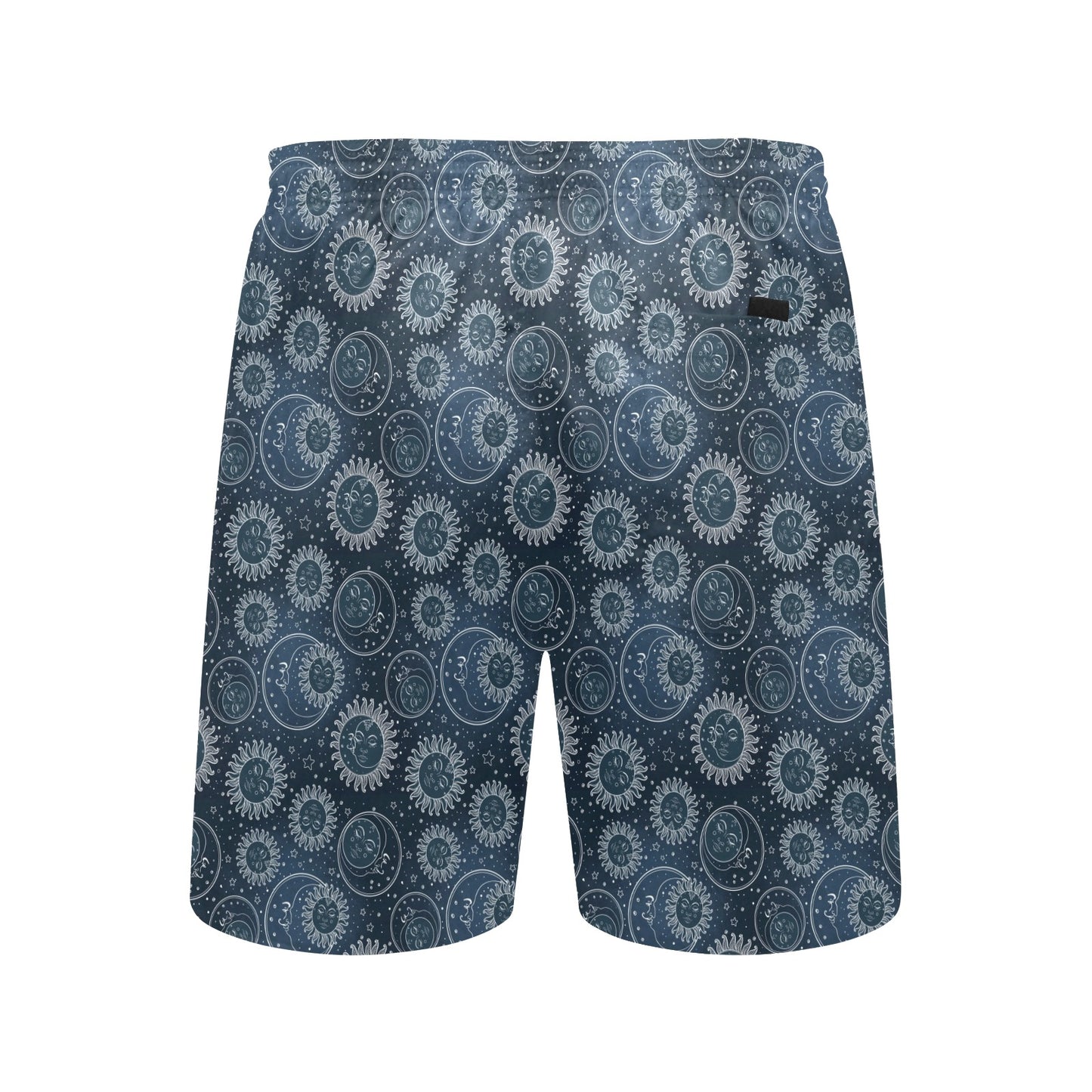 Sun Moon Tattoo Design Themed Print Men's Swim Trunks Beach Shorts