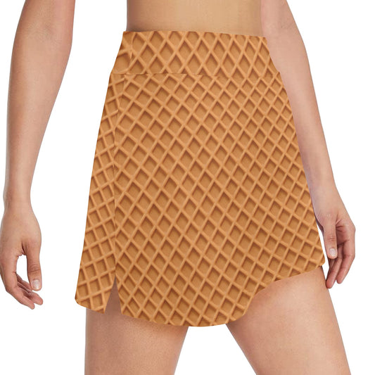 Waffle Texture Print Design LKS301 17" Golf & Pickleball Skort with Pockets