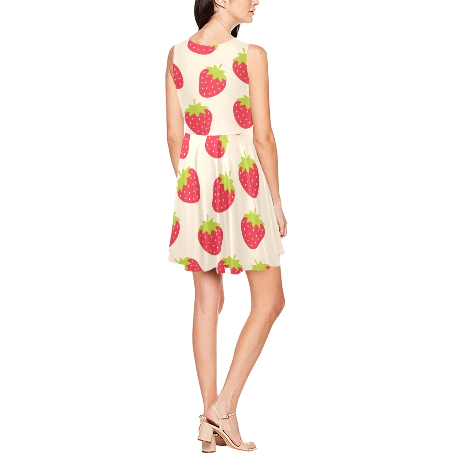 Strawberry Pattern Print Design SB02 Sleeveless Dress