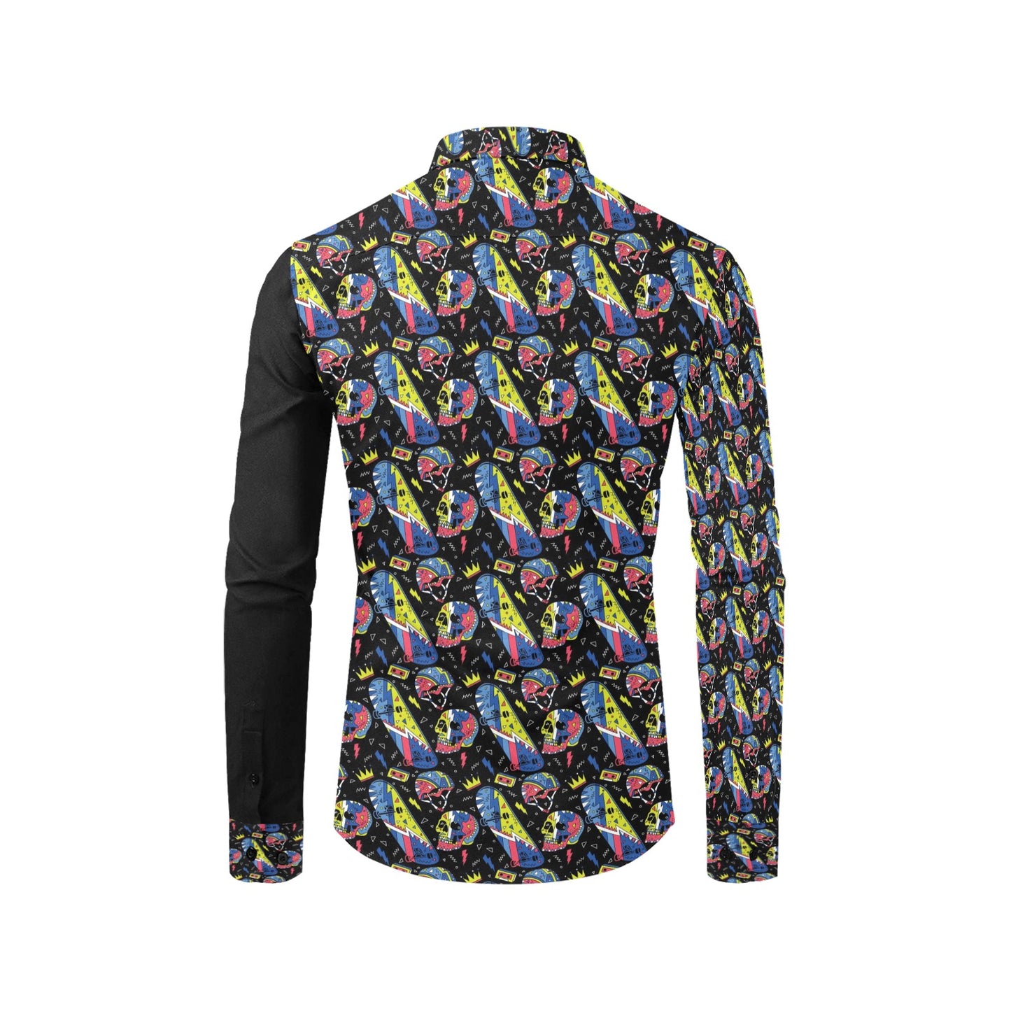 Skateboard Print Design LKS304 Men's Long Sleeve Dress Shirt