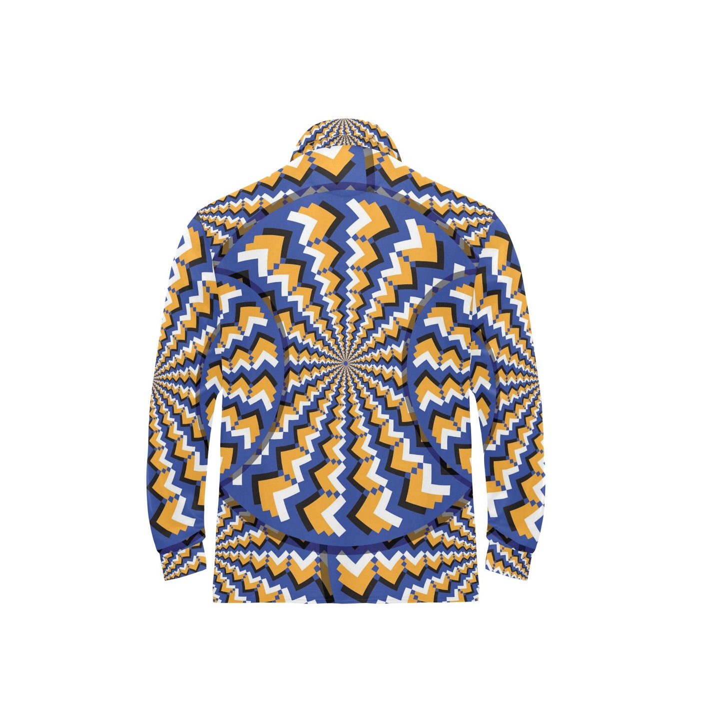 Optical illusion Pattern Print Design A01 Long Sleeve Polo Shirt For Men's