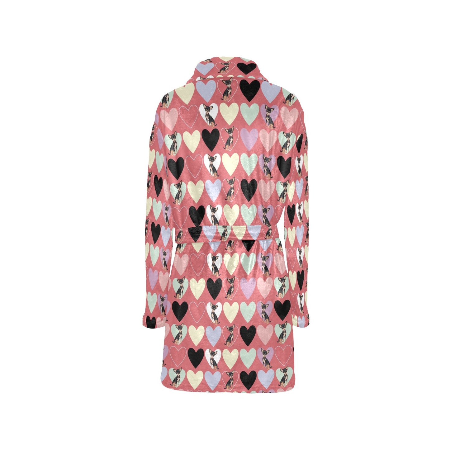 Chihuahua Pattern Print Design 01 Women's Fleece Robe