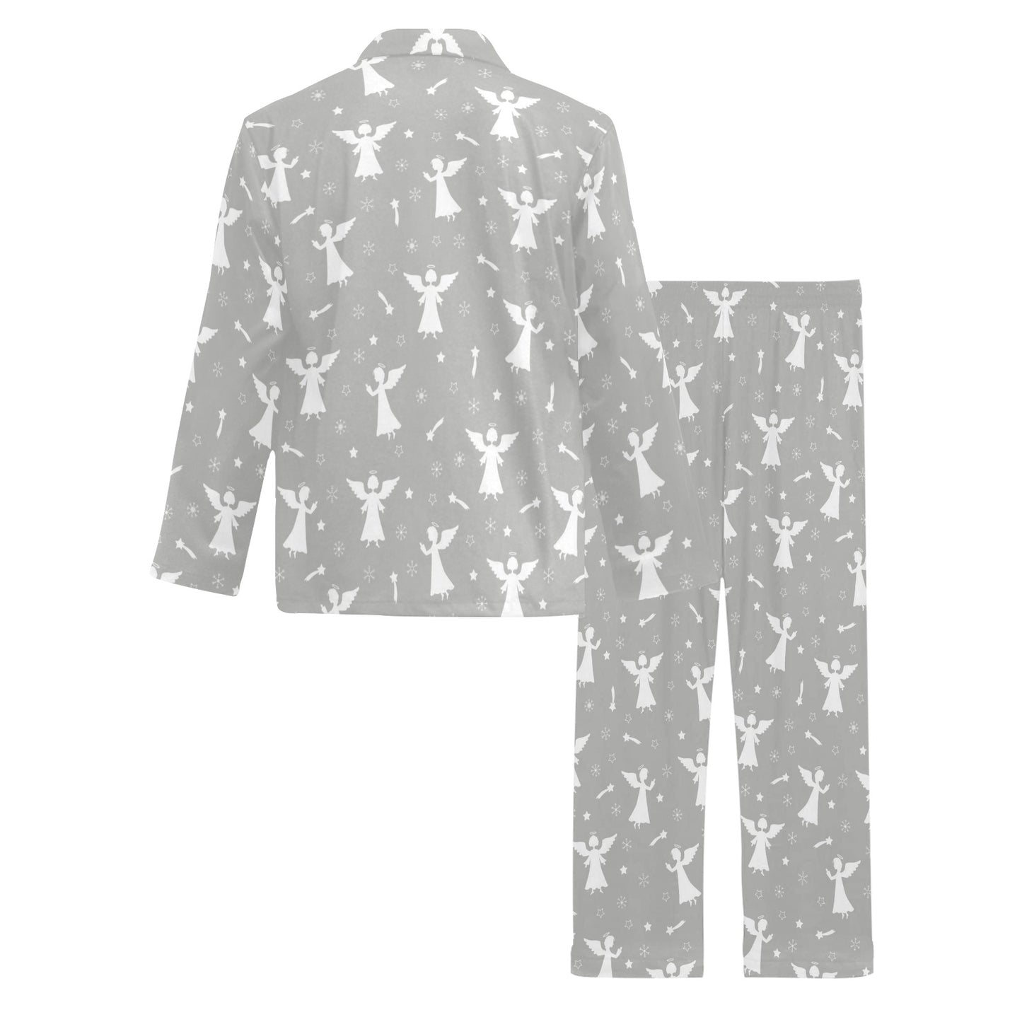 Angel Pattern Print Design 03 Men's Long Pajama Set